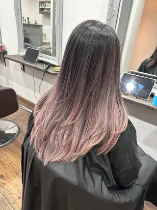 セミロング バレイヤージュ 隅中秀弥のヘアスタイル