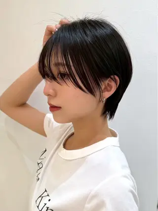 ショート カラー パーマ 絶対垢抜けレイヤー/ 透明感カラーリョウヤのヘアスタイル