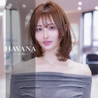 カラー ミディアム ill havana 【レイヤー/韓国】のヘアスタイル