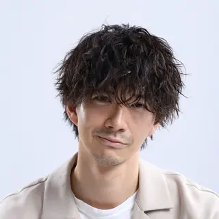パーマ メンズ メンズ特化/パーマ/ ブリーチ/福島 千颯のヘアスタイル