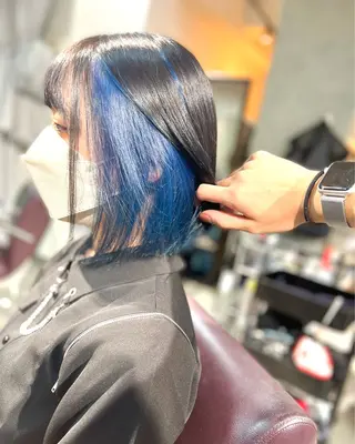 ミディアム カラー ヘアアレンジ 🌈インナーカラー ‘ショウマ’🌈のヘアスタイル