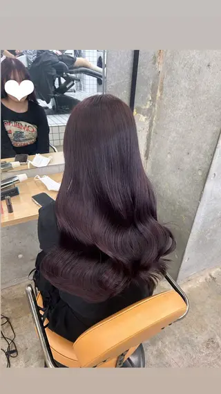 ロング カラー 🌷ラベンダーピンク 顔まわり🌷ねいろのヘアスタイル