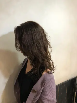 セミロング カラー パーマ ヘアアレンジ 綺麗な髪質にしたい方 限定🌈清水 祥のヘアスタイル