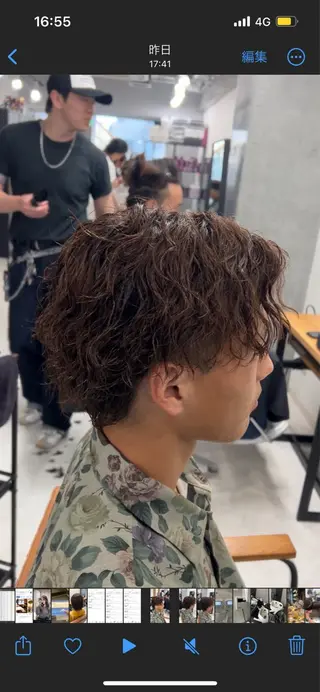 パーマ メンズ カズキ🌼曲がる 縮毛矯正のヘアスタイル