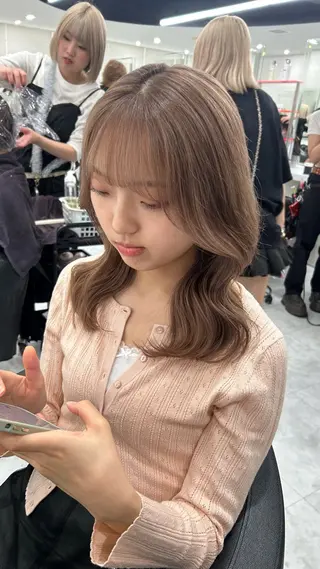ロング カラー パーマ ヘアアレンジ メンズ キッズ 盛れ韓国ハイトーン 🎀Himari🎀のヘアスタイル