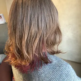 ミディアム カラー 梅田美容室 高山アヤのヘアスタイル