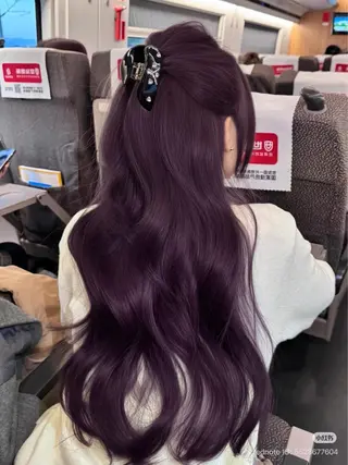 ロング カラー Miu 名古屋カット ミディアム/ピンク髪のヘアスタイル