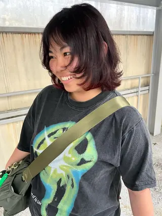 ミディアム カラー ﾊｲﾄｰﾝ/ｼｮｰﾄ 村上淳乃🐥のヘアスタイル