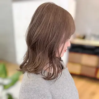 セミロング カラー 梅田美容室/レイヤー /ベージュ/miyuのヘアスタイル