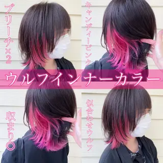ミディアム カラー ハイトーンカラー🌈 メンズパーマ鈴木康平のヘアスタイル