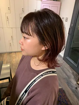 ミディアム カラー 安村 美奈のヘアスタイル