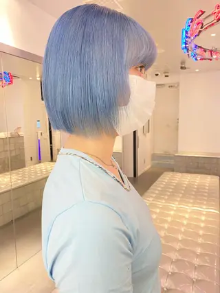 ミディアム カラー マツエク・マツパ 🎨ハイトーン/ 切りっぱなし みつきのヘアスタイル