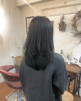 セミロング カラー 暗髪とオリーブ🌿 渡辺拓人のヘアスタイル
