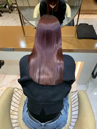 ミディアム カラー パーマ ✨美髪矯正×髪質改善 🍎カイト🍎渋谷のヘアスタイル