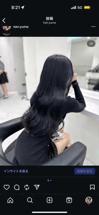 ロング カラー 大人っぽ韓国ヘア 寒色💙yuma💙のヘアスタイル