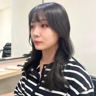 セミロング カラー 髪質改善/韓国ヘア 顔まわり特化yutoのヘアスタイル