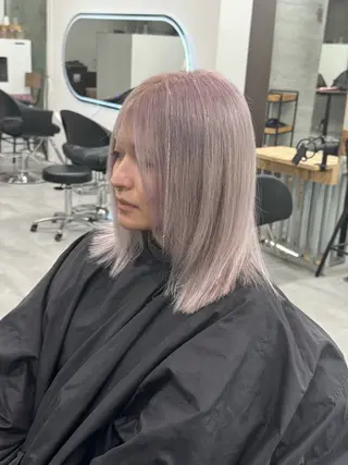 セミロング カラー 艶髪✨ブリーチ職人 井手正康のヘアスタイル