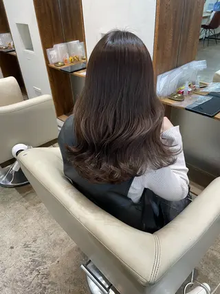 セミロング カラー 【完全個室】髪質改善 暖色カラー/山崎唯奈のヘアスタイル