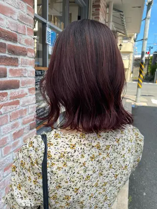 ミディアム 関口 桃花🌷 暖色カラーのヘアスタイル