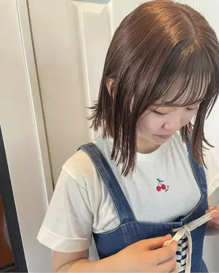 カラー ミディアム パーマ CEINE OURのヘアスタイル