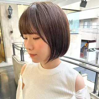 ショート カラー パーマ ブリーチなし✨艶髪 カラー𓃲YAGIのヘアスタイル