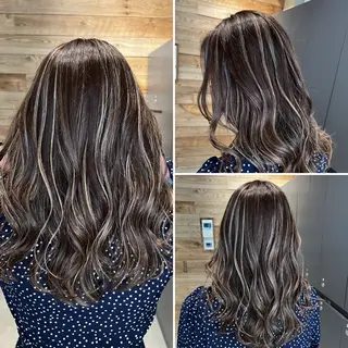 セミロング 🇺🇸ハイライト特 化美容師🇺🇸漆沢のヘアスタイル