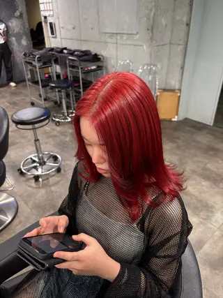 ミディアム カラー ハイトーン 横浜💞ミオのヘアスタイル