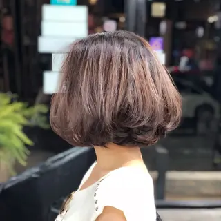 ミディアム カラー パーマ ヒナ/酸性ストレート ・艶カラー🌿のヘアスタイル