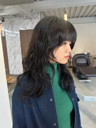 セミロング パーマ ハイトーン×似合わせ 🌱中川慎之介のヘアスタイル