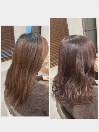 セミロング カラー やまこし 美裕樹のヘアスタイル
