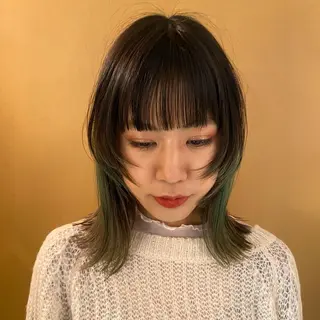 ミディアム カラー Yuki☺︎パーマ レイヤーカットのヘアスタイル