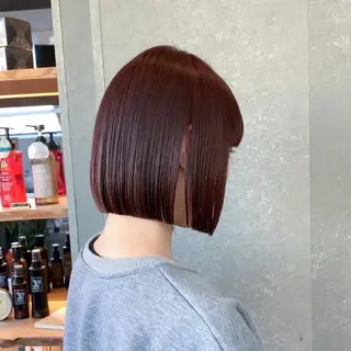 ショート 切りっぱなしボブ/ 縮毛矯正/レンのヘアスタイル