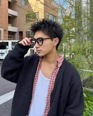 ショート パーマ ヘアアレンジ メンズ 竹内 奨のヘアスタイル