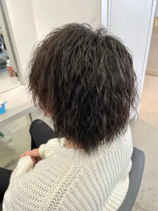 ロング パーマ メンズ パーマ&ブリーチ /飯牟田/GEAR.のヘアスタイル