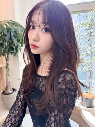 セミロング 🎀 うる艶透明感 カラー / 錦糸町のヘアスタイル