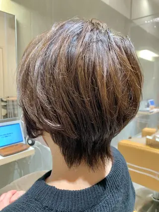 ショート カラー 縮毛矯正×艶カラー /中村勇太のヘアスタイル
