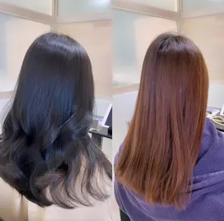 セミロング カラー 垢抜け 雰囲気アップ ふにゅう ののかのヘアスタイル