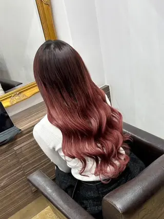 ロング カラー LIP 大阪本店 エクステ 堀谷和孝のヘアスタイル