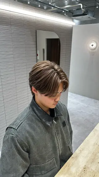 ショート カラー メンズ フェザー/韓国ヘア/ メンズパーマ〜悠輔〜のヘアスタイル