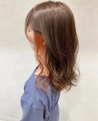 セミロング カラー ヘアアレンジ レイヤー/インナー カラー🦋ルイのヘアスタイル
