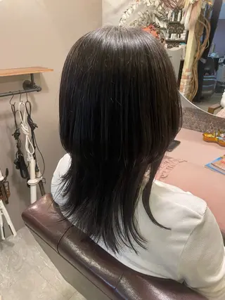 セミロング hair make echo滿木あい花のヘアスタイル
