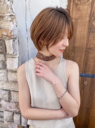 ショート カラー 似合わせボブ🌟 艶髪特化💗村松優斗のヘアスタイル