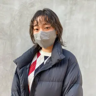 ミディアム パーマ ショート& パーマ　坂本のヘアスタイル