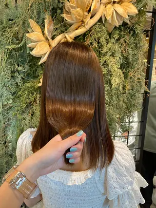 セミロング カラー ワンカールで盛れる レイヤー🎀Macoのヘアスタイル