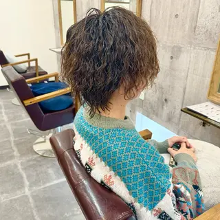 ミディアム カラー パーマ 高橋 宏輔のヘアスタイル