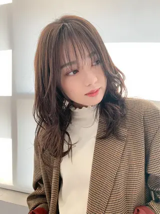 セミロング カラー 髪質改善☆ 縮毛矯正miyuのヘアスタイル