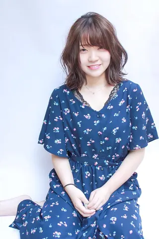 ミディアム カラー ❣️大人色気レイヤー 美髪縮毛 金山❣️のヘアスタイル