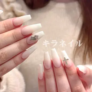 ネイル 🎀kira 長さだし💗モチ最高のネイルデザイン