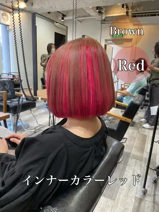 ショート カラー 艶カラー/インナー /グラデ/大西小百合のヘアスタイル