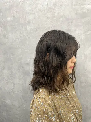 ミディアム パーマ yuri🌼 NUMBER 天王寺のヘアスタイル